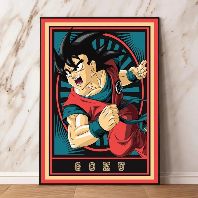 Pintura en lienzo de Dragon Ball Anime japonés, figuras de dibujos animados de Goku Z, carteles impresos, Mural, imágenes, arte de pared para el hogar, dormitorio, decorativo