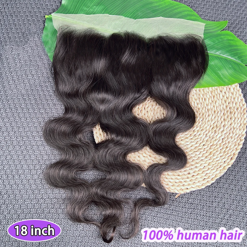

13x6 Transparent Lace Frontal Body Wave Human Hair Natural Black Color Preplucked Bleached Knots Lace 100% Raw Virgin Human Hair