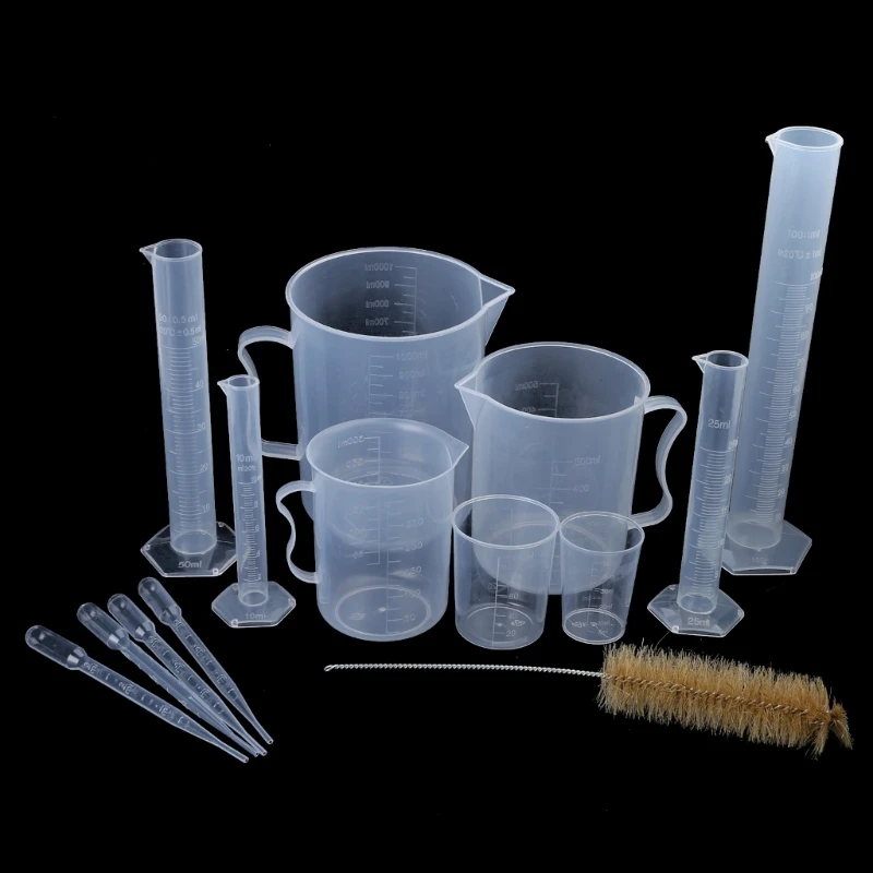 

11Pcs Graduated Cylinders, Beakers and Pipettes Set For School Science Labs, Cylinders, Beakers Pipettes Set With Brush