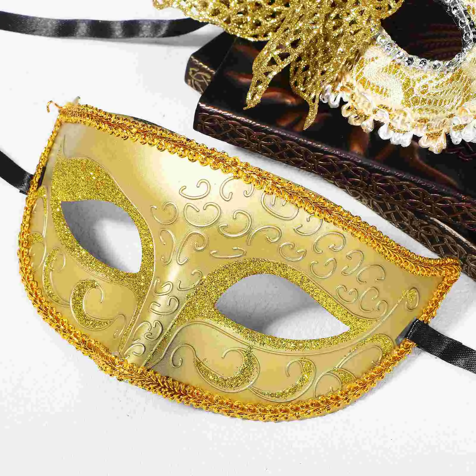 2 pçs máscara carnaval veneziano senhora masquerade festa máscaras maquiagem prop para adultos amantes