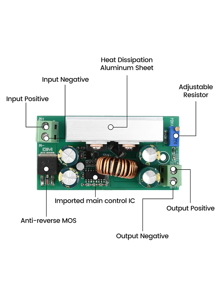 DC7V-60V To DC1.25-35V Step-Down Module Adjustable Voltage Regulator Supply With Protection For Electronic Tools Industry