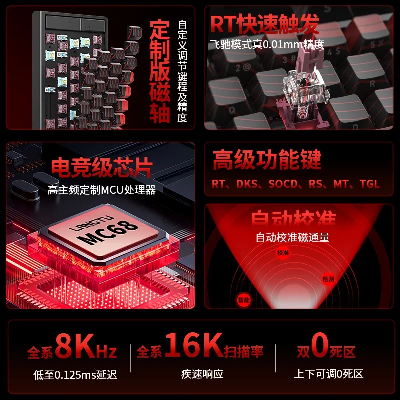 Langtu MC68 Ultra Magnetic Switch Keyboard Rt0.01 Esports Custom Mechanical Keyboard Rgb Backlight Pc Accessories Vorlant Cs 13