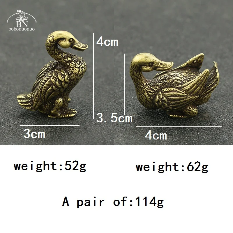 1 pair Brass Animal Mandarin Duck Figurines Ornaments Handmade Copper Crafts Duck Pet Home Decor Accessories Desk Decorations