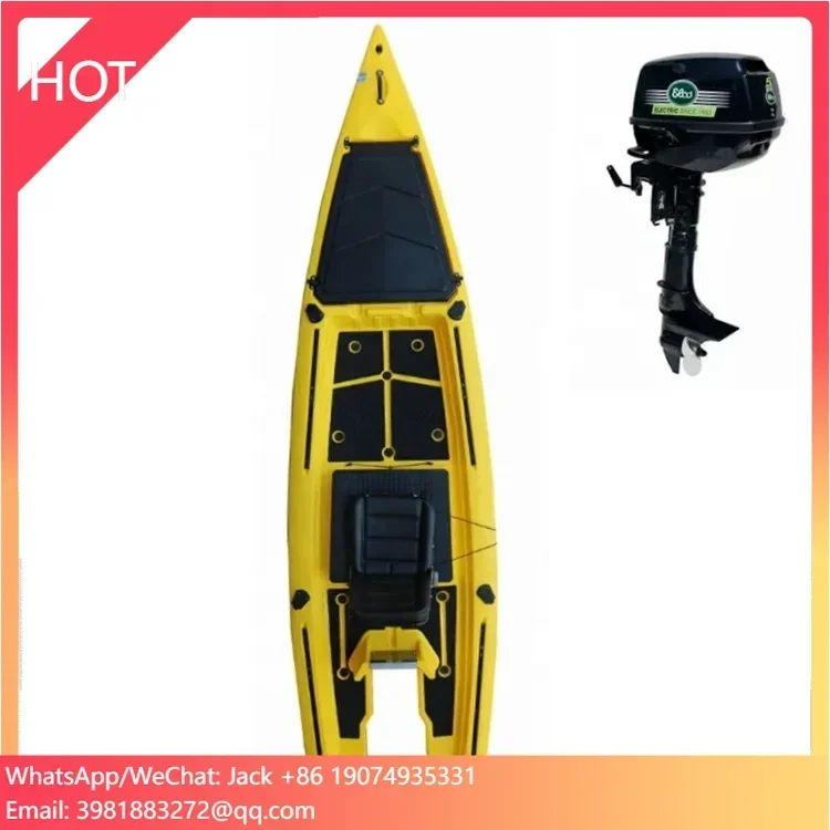 Vicking New 12.7FT Design,electric Outboard 5.8P LLDPE Custom Logo Printed Water Sports Cano 3 Years Small Canoe Motor VK 2pcs