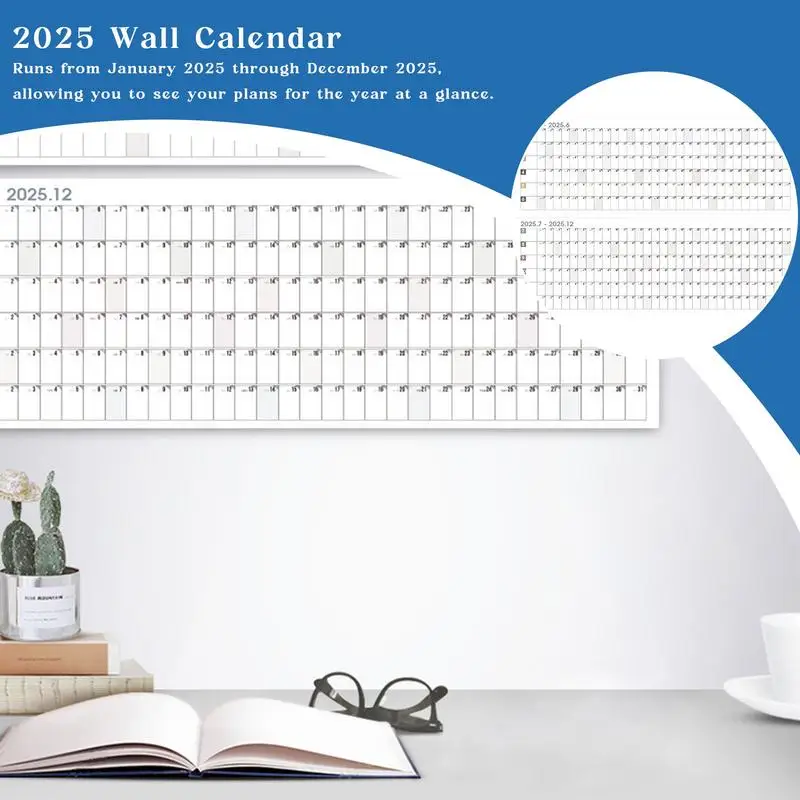 ウォールステッカーカレンダー日付作業計画用、365日ポスター、12か月年間プランナー、大きなステッカー、2022