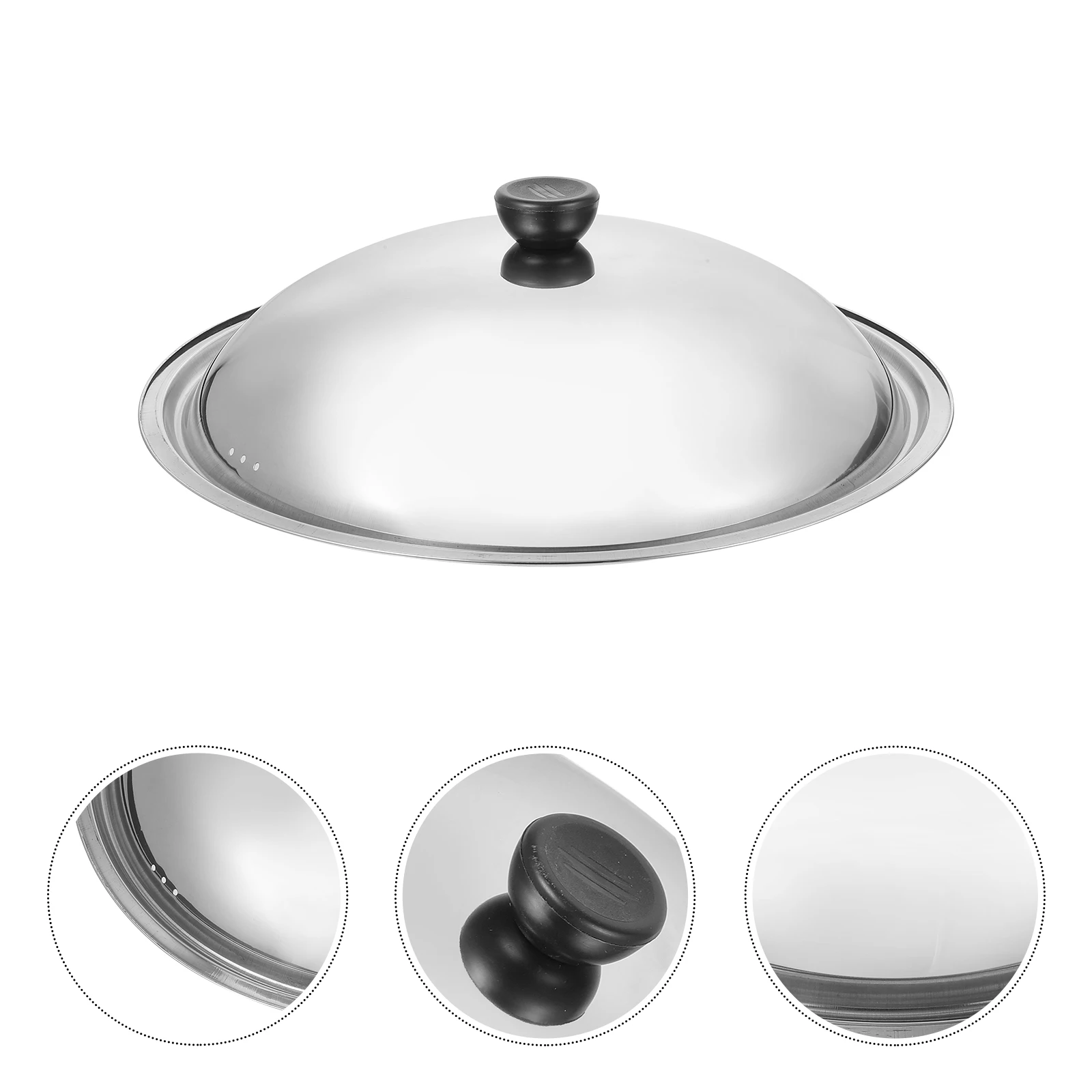 

Stainless Steel Pot Cover 34Cm Anti-Scald Thickened Lid For Pots Pans Oil Splatter Guard Cooking Tool Kitchen Gadget