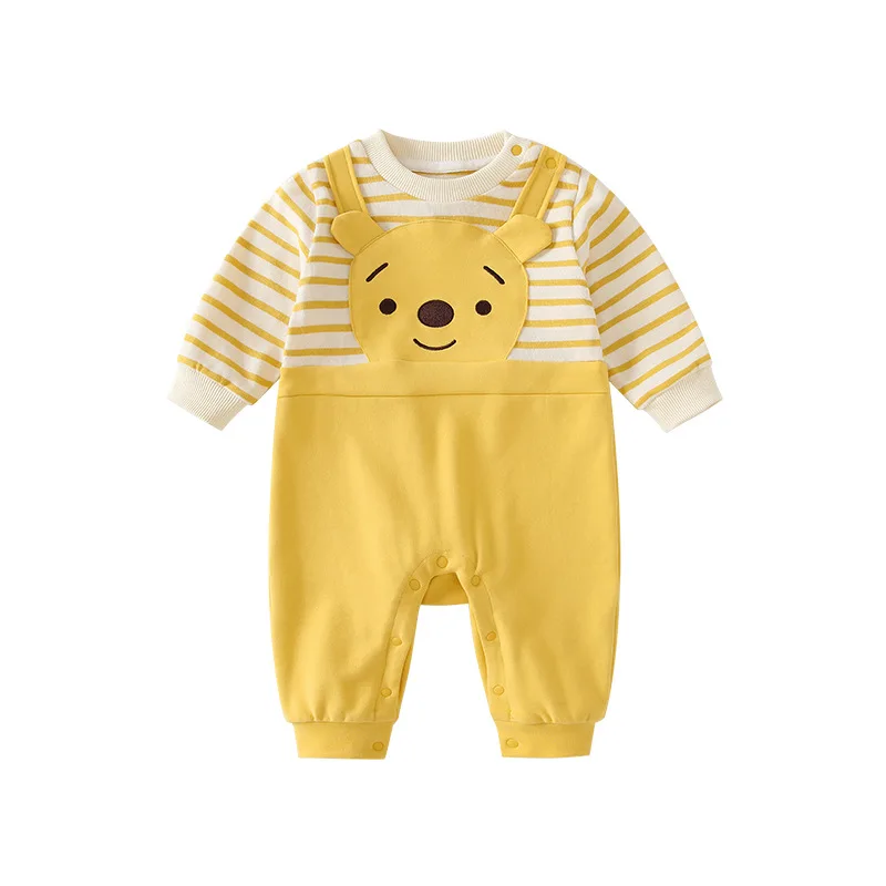 

MINISO Winnie the Pooh Boys Girls Spring Baby Onesie Korean Style Outdoor Clothes Rompers Cute Long Sleeve 0-1 Years Bodysuits