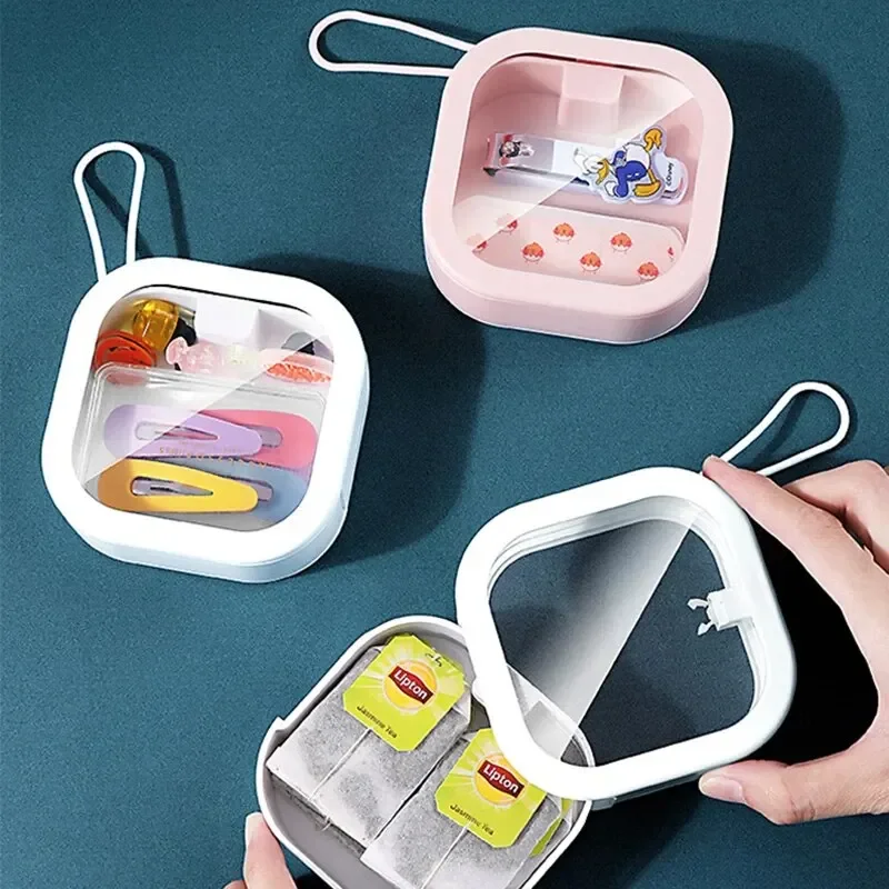 1PC Desktop Miscellaneous Plastic Storage Box Multifunctional Press Type Cotton Swab Box Storage Box Hair Clip Storage Box