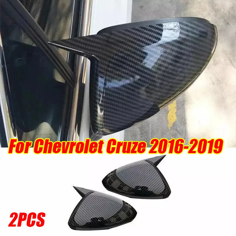 

For Chevrolet Cruze 2016-2019 Carbon Fiber OX Horn Rearview Side Mirror Cover 2X