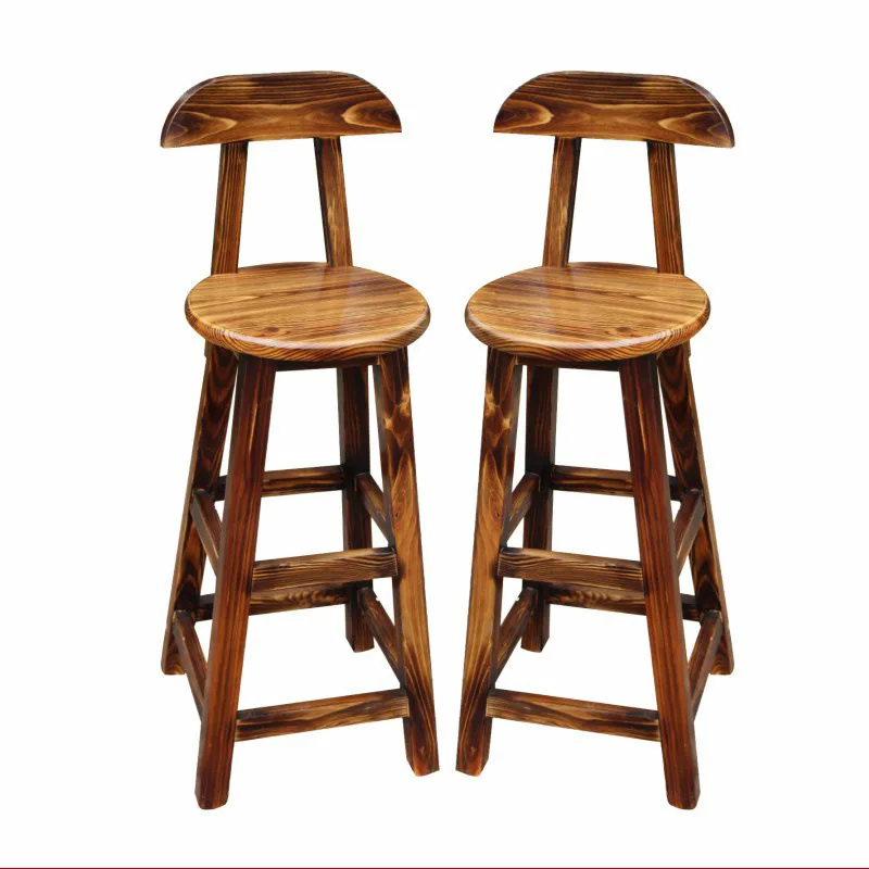 Solid wood bar bar chair high stool cafe checkout page high chair home outdoor balcony chair stool