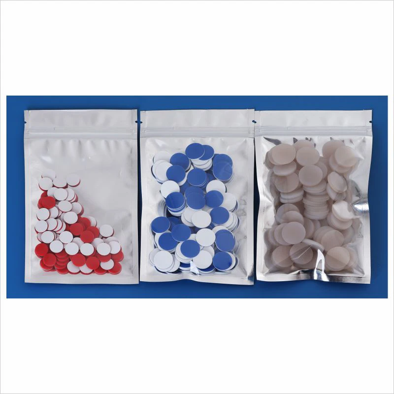 PTFE Silicone Composite Gasket Glass Sample Bottle Chromatography Sample Bottle PTFE Septa Injection Bottle Teflon Gasket 100pcs