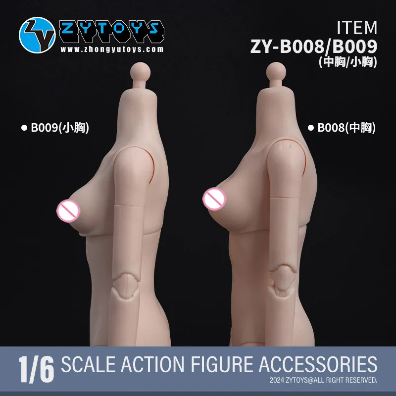 

ZYTOYS ZY-B008 ZY-B009, масштаб 1/6, женский супергибкий шарнирный корпус, 12 дюймов, белая экшн-фигурка с маленькой средней грудью, модель тела