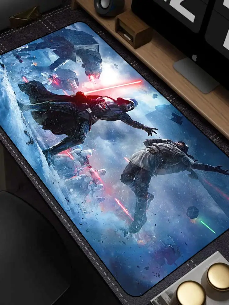 PC-Gaming-Mauspad, rutschfest, 400 x 900 mm, mit verriegeltem Rand, Tastatur-Mauspad, großes Gamer-Mauspad mit rutschfester Basis, Schreibtischunterlage, Star Wars-Mauspad