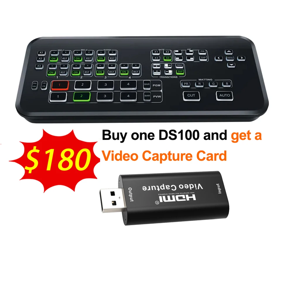 Professionals Portable Multi-Format Studio Mini Live Streaming Equipment HDMI video mixer switcher