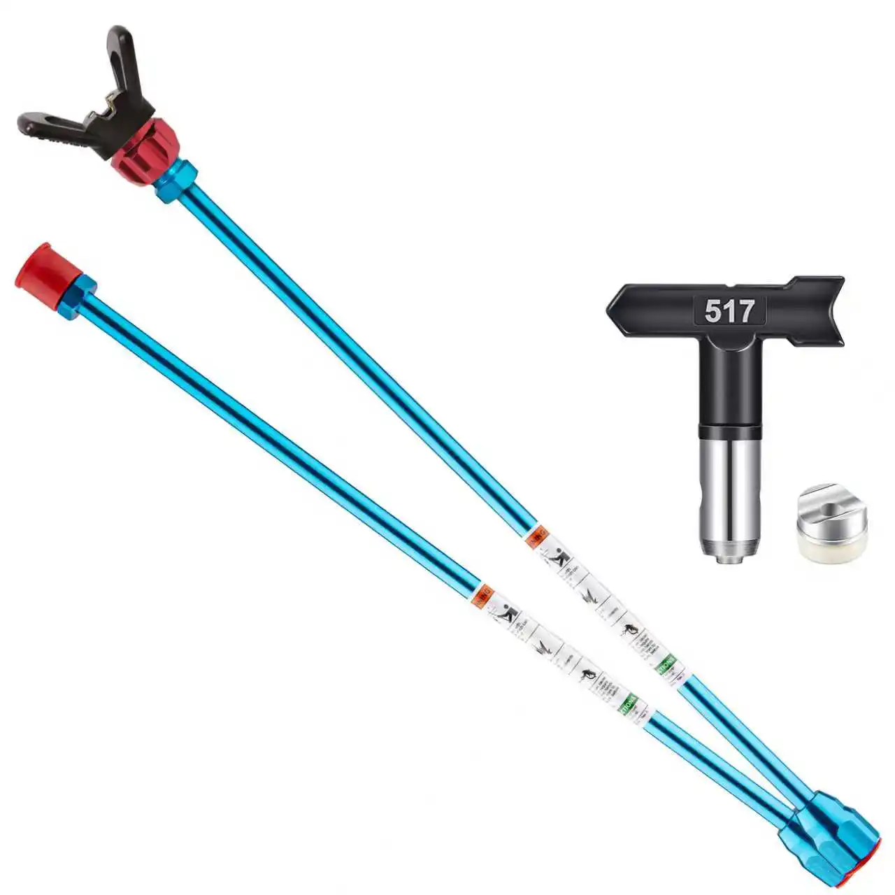 2pcs 50cm Airless Paint Spray Extension Pole + 517 Nozzle + Tip Guard, Universal Sprayer Accessories for Wall Painting image 6