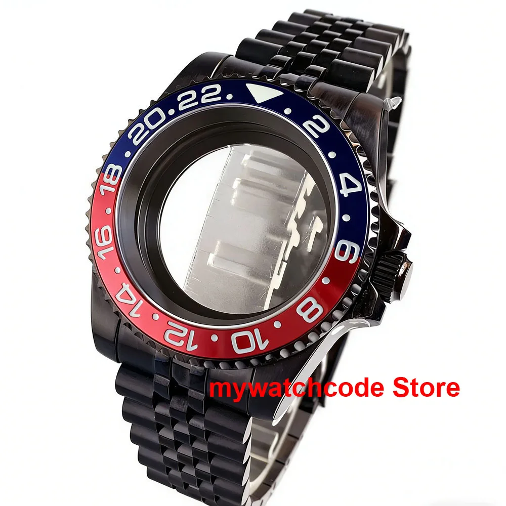 

Корпус и браслет для часов из нержавеющей стали 316L с PVD-покрытием черного цвета, совместимые с механизмами NH34, NH35, NH36, ETA2824, PT5000, с сапфировым стеклом.