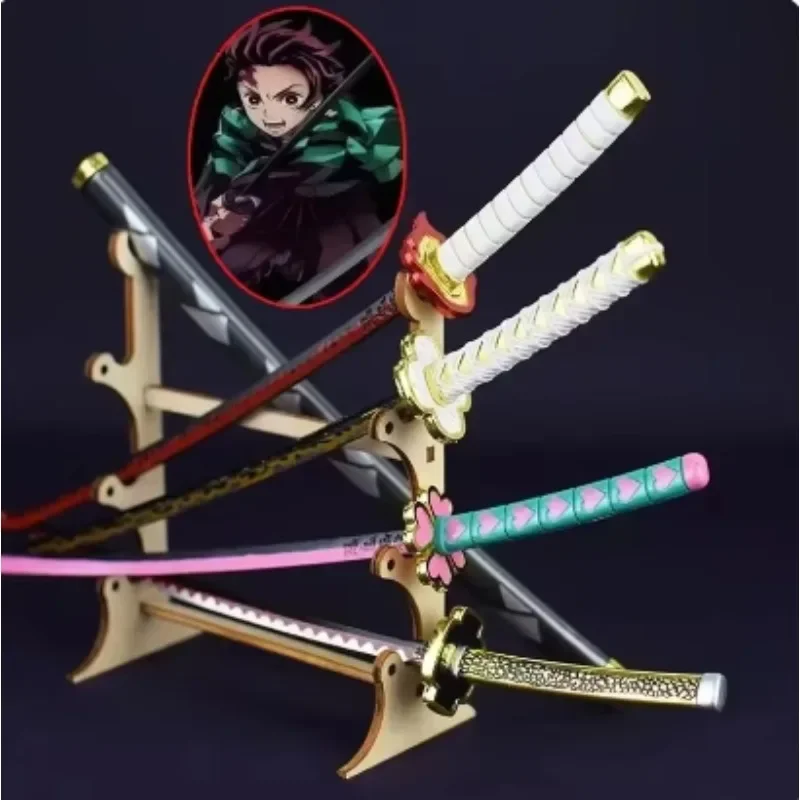 Anime Peripheral 25cm Katana Swords Demon Slayer Ghost Killer Cosplay Tanjirou Weapon PropsToy Ornament Model Knife Home Decor