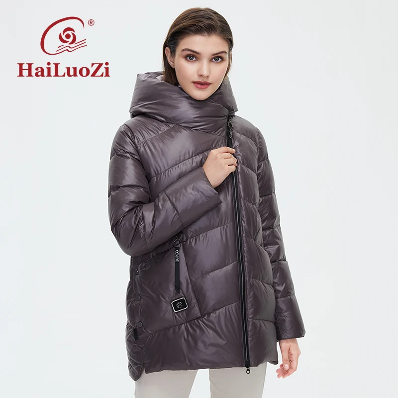 Imagem -04 - Hailuozi 2023 Nova Jaqueta de Inverno para Mulheres para Baixo Cabolsa Feminino Qualidade com Capuz Casual Curto Gola Alta Engrossado Moda Parkas 6076