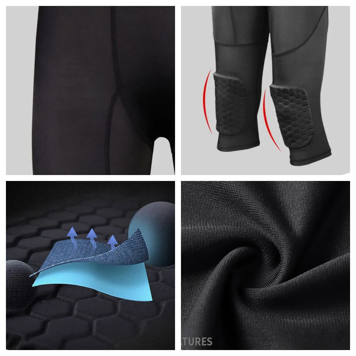 Pantalon de sécurité anti-collision pour hommes, collants d\'entraînement de basket-ball, leggings avec genouillères, protecteur, compression