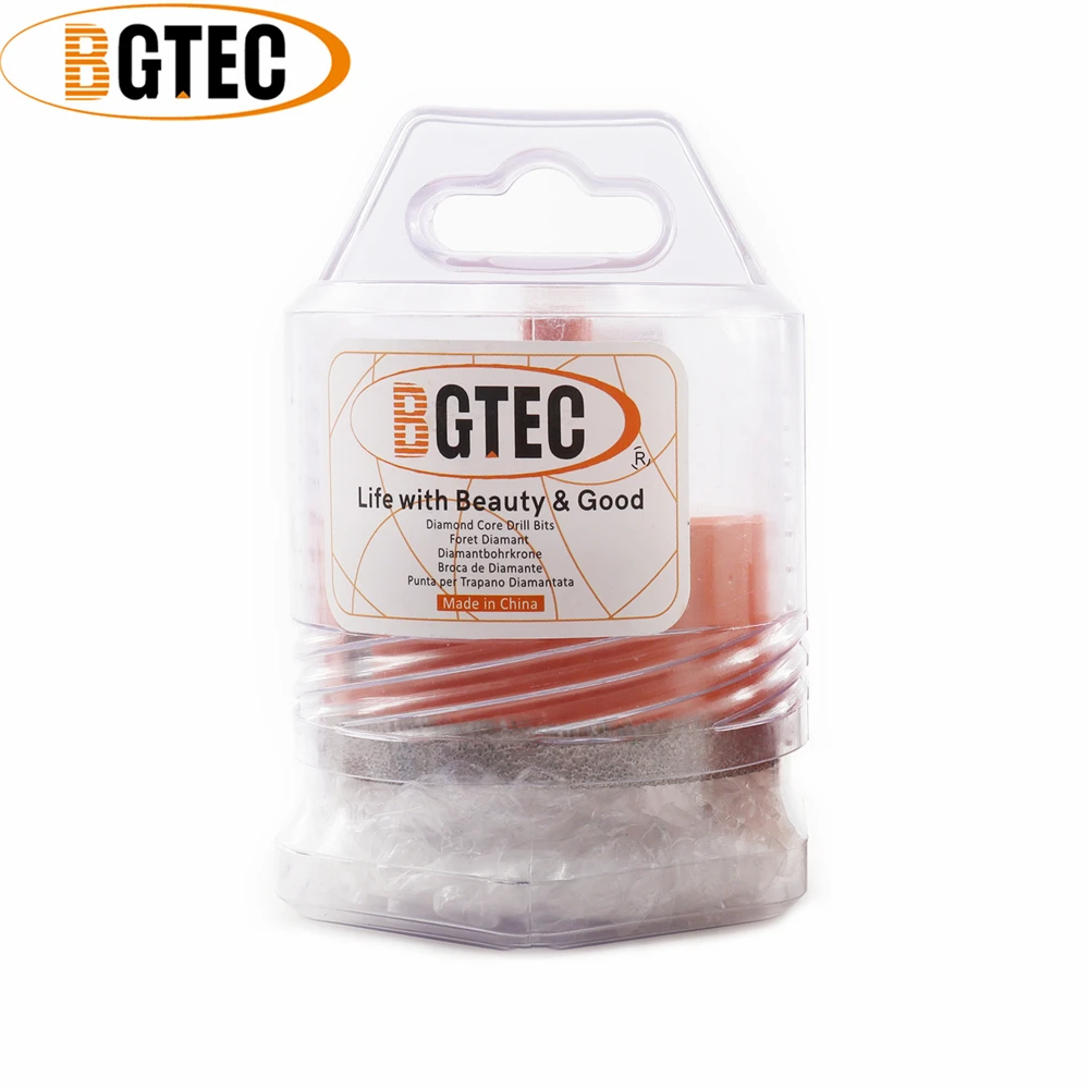 BGTEC 2pcs Diamond Drill Bits Dia65mm Vaccum Brazed Core Bits Triangle Shank Granite Masonry Crowns Hole Saw Tile Drilling