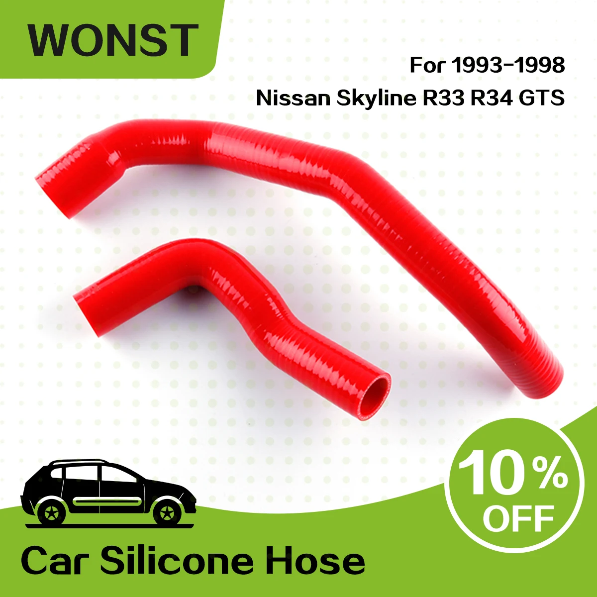 

For Nissan Skyline R33 R34 GTS GTS25T RB25DET 1993 1994 1995 1996 1997 1998 Radiator Silicone Hose