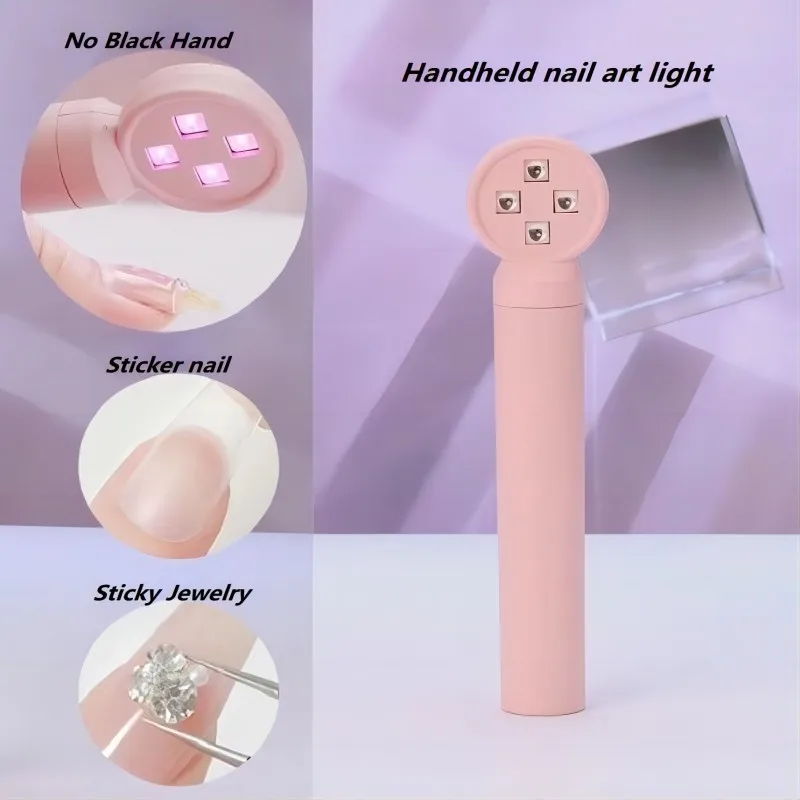 Handheld Nail Lamp Four Lights a Word Pen Compact and Convenient Not Black Hand Nail Lamp Handheld Shower Light Therapy Lamp