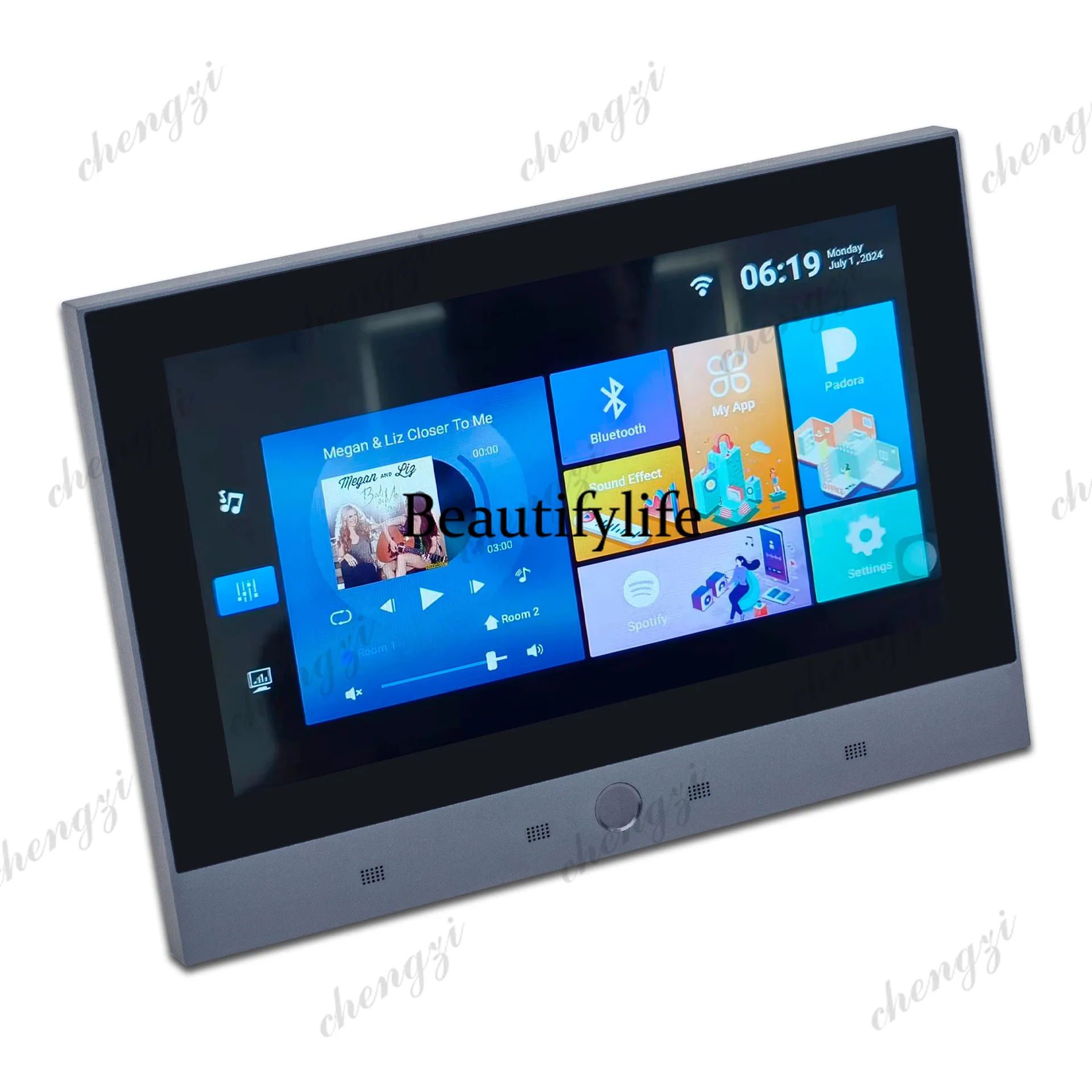 English version 7-inch dual-partition Bluetooth network smart home central control Android machine c10-7plus