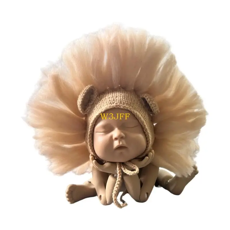 W3JF بدلة تصوير لحديثي الولادة باللون الأسود مناسبة لالتقاط الصور لحديثي الولادة من عمر 0 ​​إلى 3 أشهر