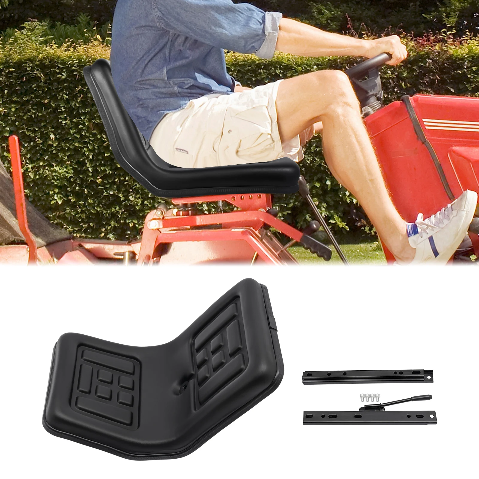 

Водонепроницаемое сиденье для трактора с дренажными отверстиями, регулируемая конструкция, универсальное сменное сиденье для езды, газонокосилки, вилочного погрузчика, картинга