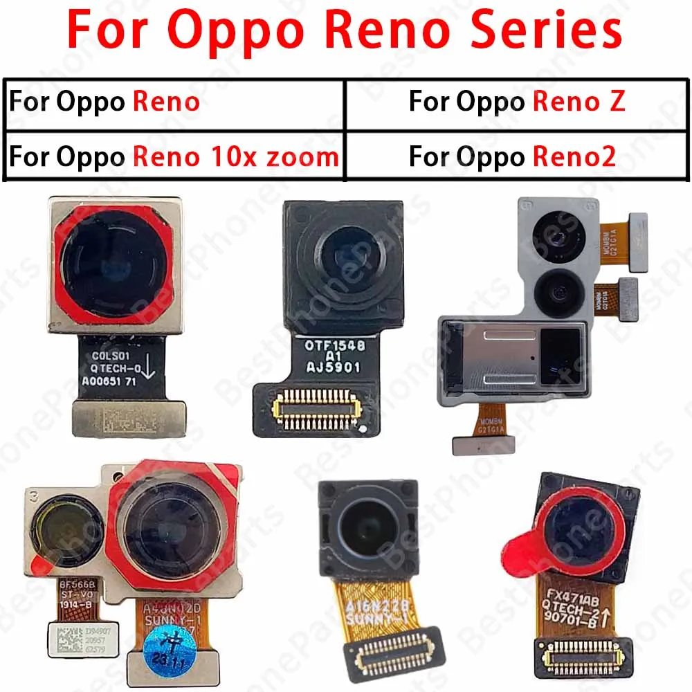 Selfie Front and Rear Back Camera For Oppo Reno Reno 10x zoom Reno Z Reno2 Camera Module Backside View Replacement Spare Parts