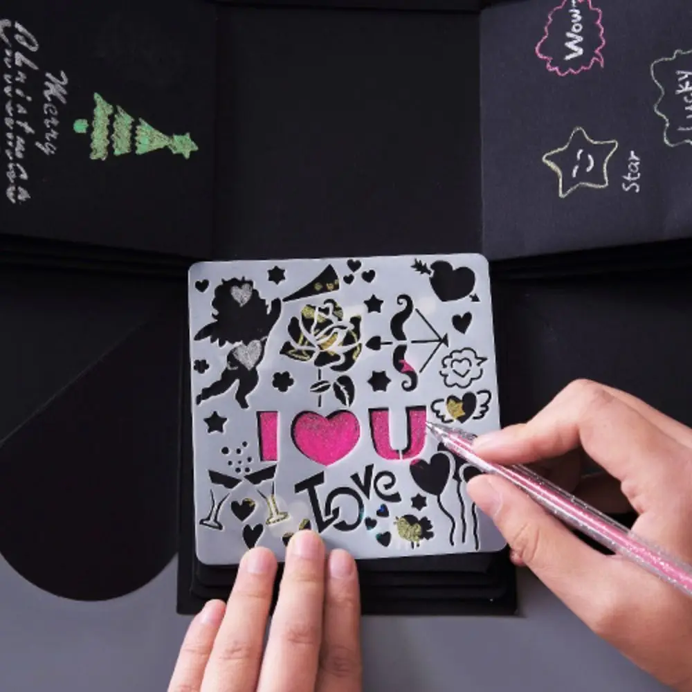 

DIY Crafts Tool Hollowed Stencils Kit DIY Handcrafts Decorative Spray Painting Template PET DIY Layering Stencils Coloring