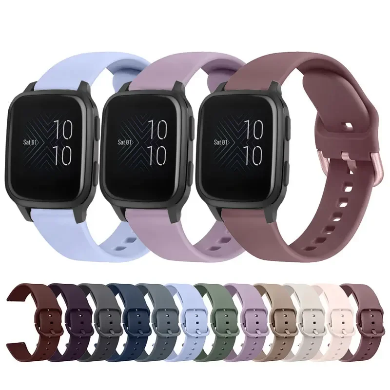 

20mm 22mm official Silicone Band For Garmin Vivoactive 4 3 Music Venu Sq 2 Plus Strap For Forerunner 245 645 55 158/Vivomove 3