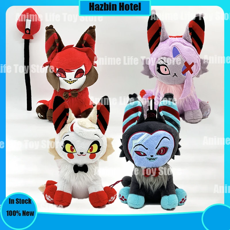 In Stock Hazbin Hotel Plush Charlie Meow Plushie Vaggie Meow Alastor Kawaii Anime Stuffed Soft Decoration Doll Chirstmas Gifts