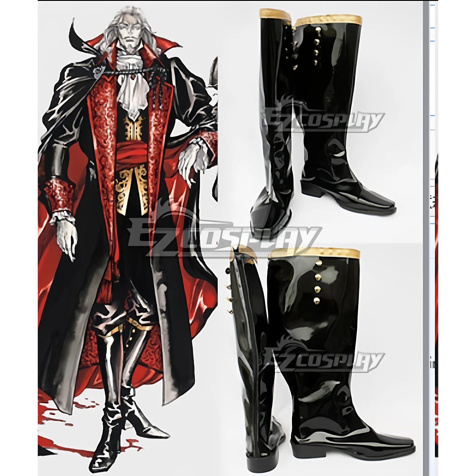 Castlevania Vampire Dracula Flade Tepes Scarpe Cosplay Stivali Anime Halloween Carnevale Festa Stivali in pelle PU