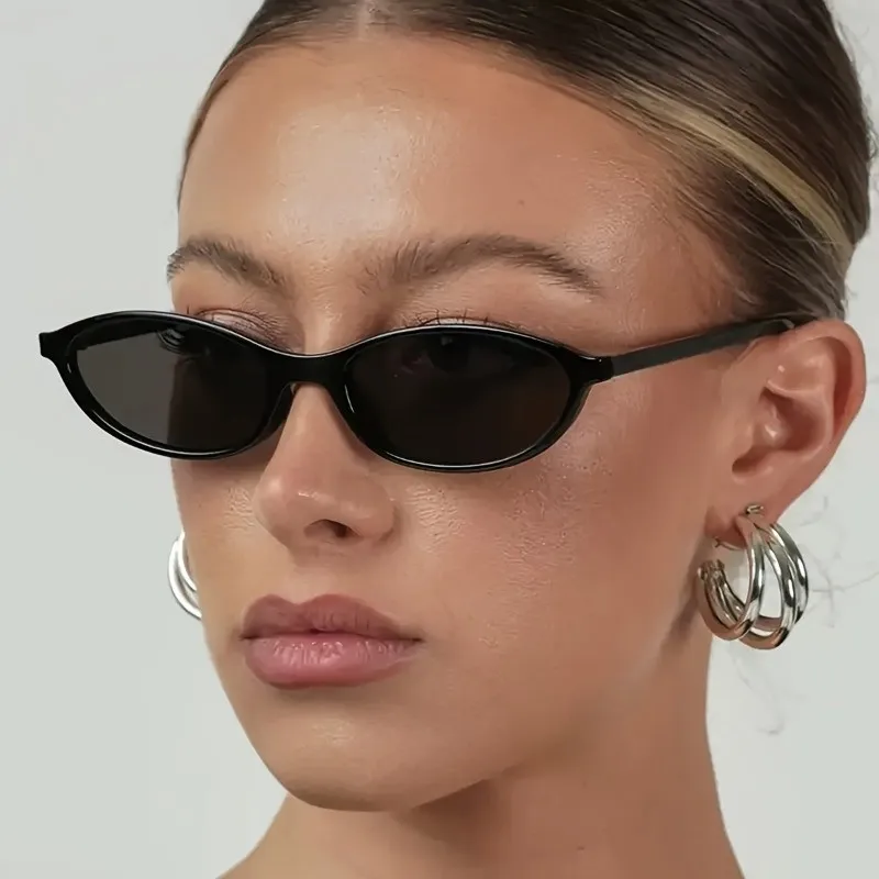 European and American Oval Small Frame New Fashion Trend Simple Temperament Women's Retro Color Sunglasses