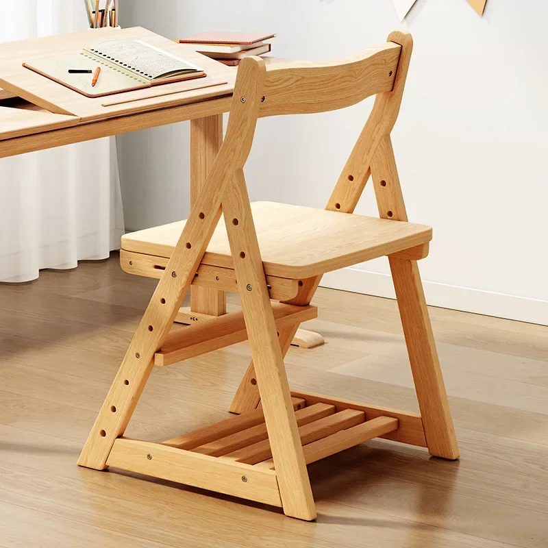 

Children's Study Chair Can Be Lifted and Adjusted Solid Wood Household Baby Dining Chair Backrest Stool Desk Writing Homework