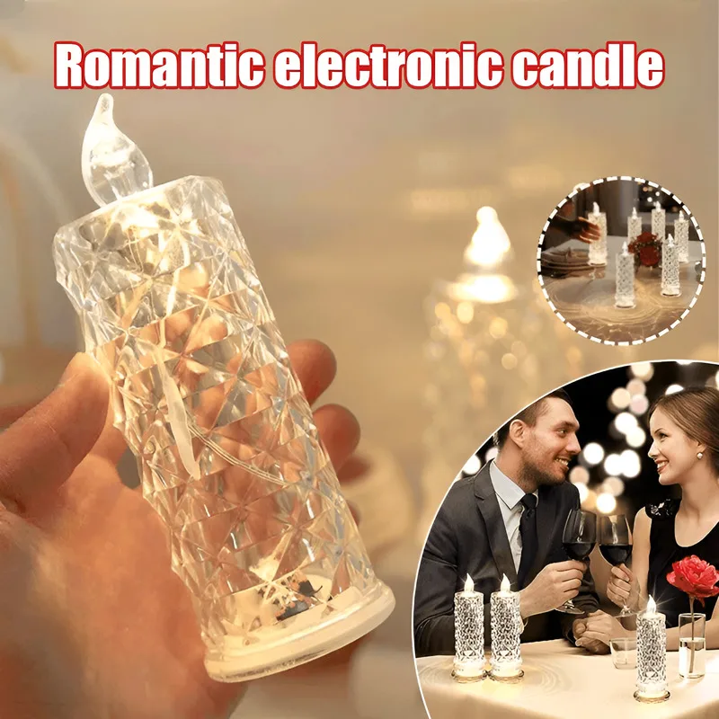 

Беспламенный ночник с поддельной свечой, романтическая светодиодная лампа ко Дню святого Валентина, портативный, безопасный для теплого свечения, прочный, окружающий декор, для вечеринки