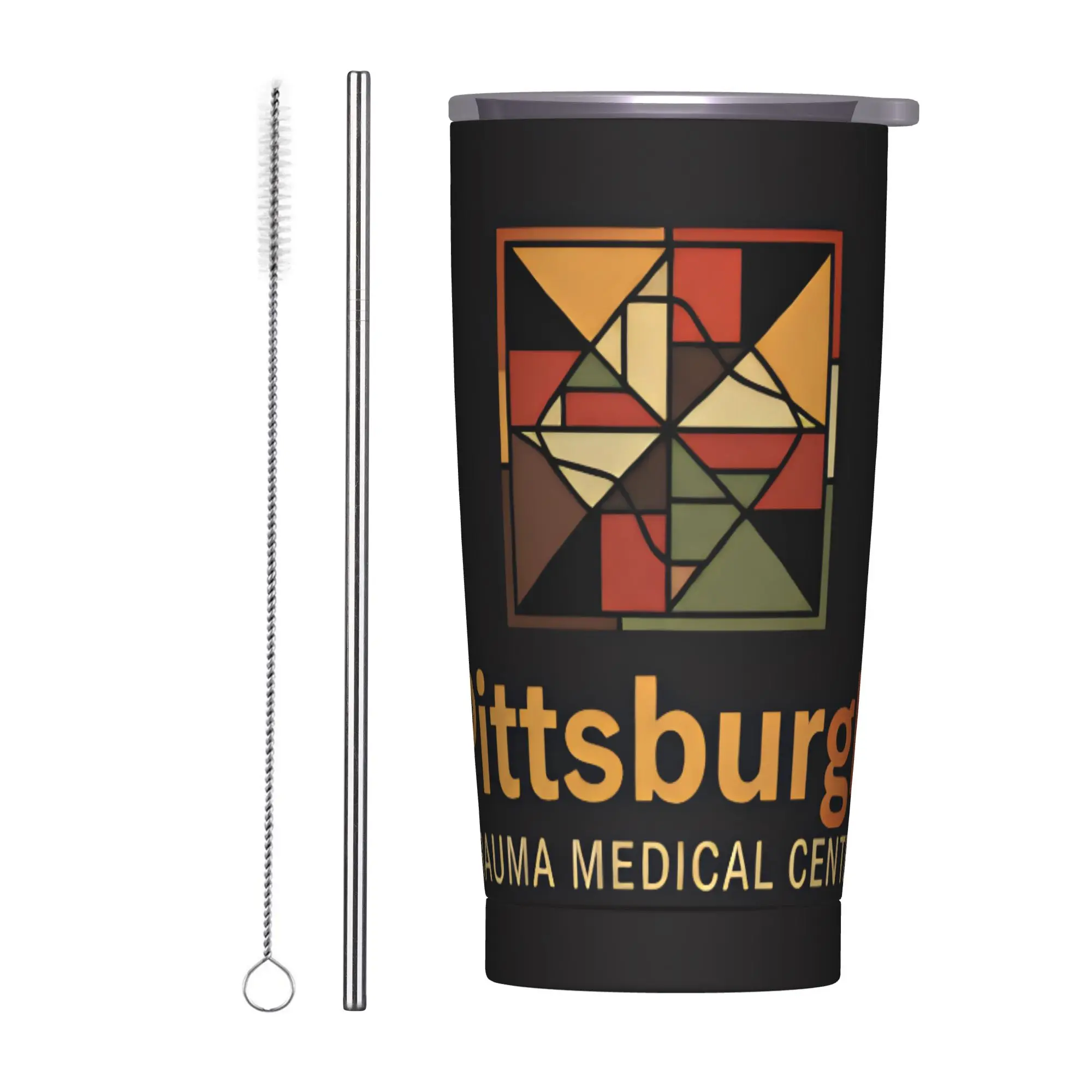 Stainless Steel Tumbler Pittsburgh Trauma Medical Center Mugs Cup With Straws Cold Drink Water Bottle Portable Thermal Cups