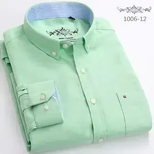 

Men's Long Sleeve Oxford Plaid Striped Casual Shirt Mens Designer Clothes Button Down Collar Thick Work Shirts and Blouses