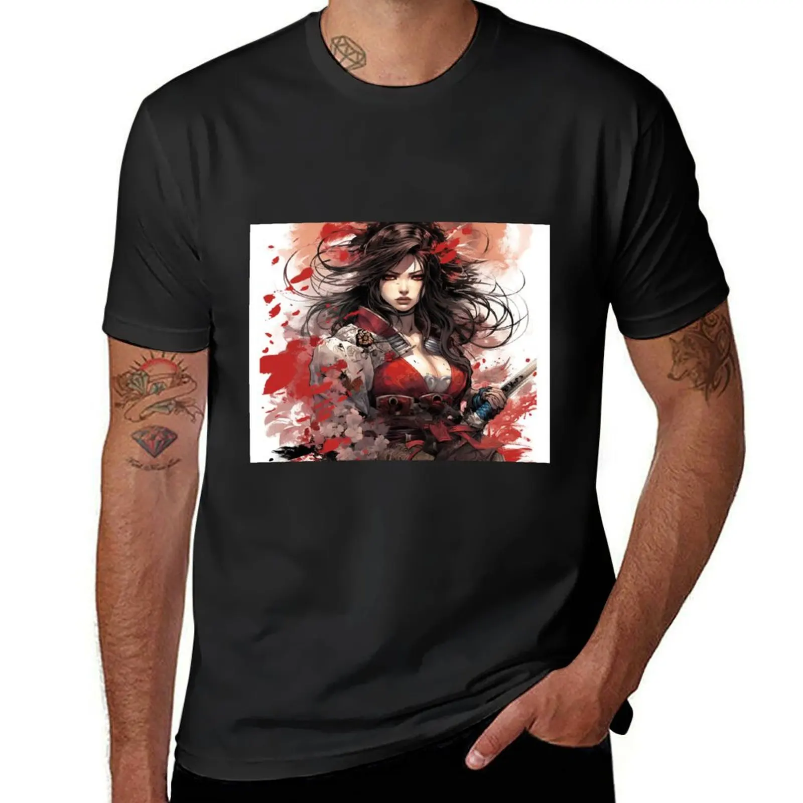 Silken Blades: The Seductive Samurai T-Shirt quick drying anime clothes customs design your own t shirts men