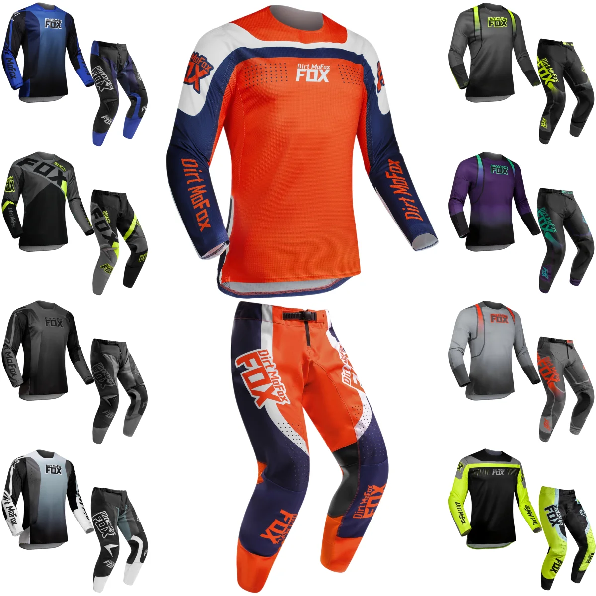 

Dirt MoFox Jersey and Pants MX Combo Motocross Full Gear Set Bike Suit Off-road MTB ATV UTV DH Race Outfit