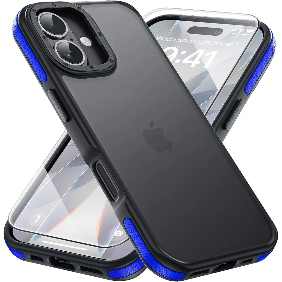 

for iPhone 17 Phone Case1X Screen Protector+1X Camera Lens Shockproof for iPhone 17 Case Military Grade Drop Protection Back Sl