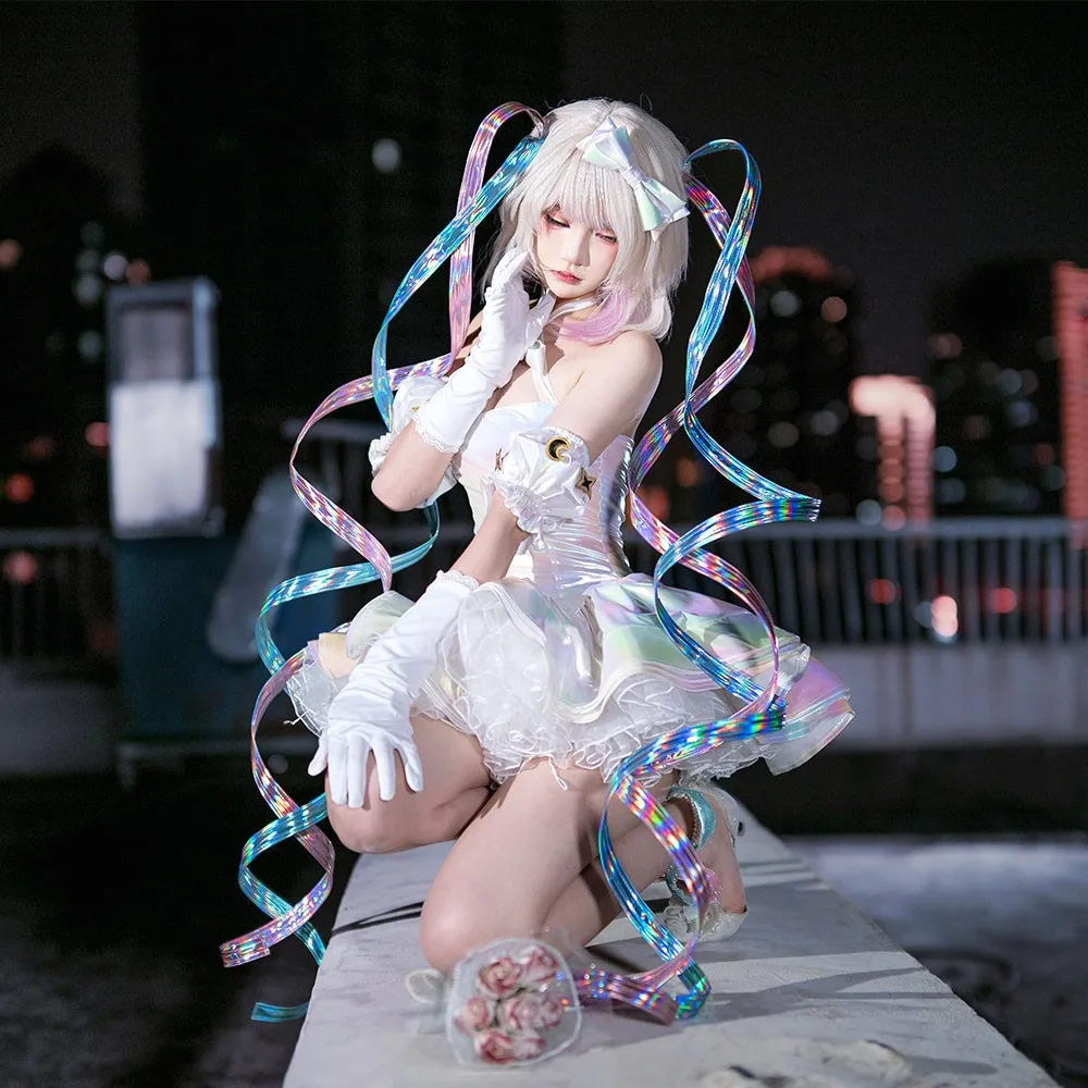 NEEDY GIRL OVERDOSE KAngel Cosplay Streamer Sobrecarga Lolita Vestido 2o Aniversário Roupa Mulheres Saias Laser Peruca de Fita