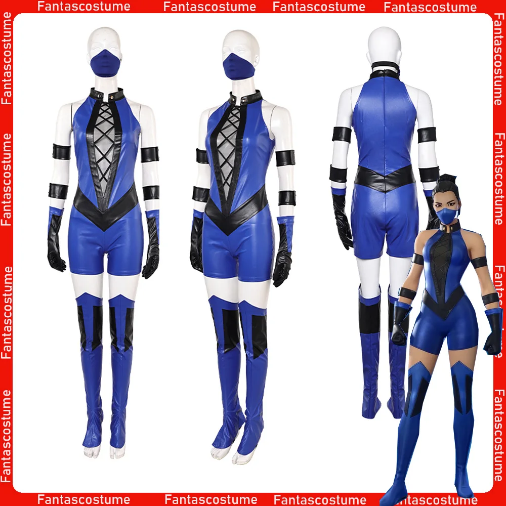 

Взрослый женский костюм Mortal для косплея Kombat Kitana Fantasy, комбинезон для ролевых игр, маска, перчатки, браслет, наряды, карнавальный костюм на Хэллоуин