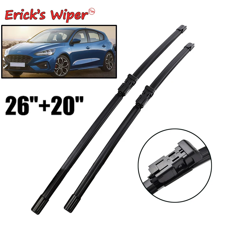 Erick's Wiper LHD Front Wiper Blades For Ford Focus 4 2018 - 2023 MK4 Windshield Windscreen Window Car Rain Brushes 26''+20''