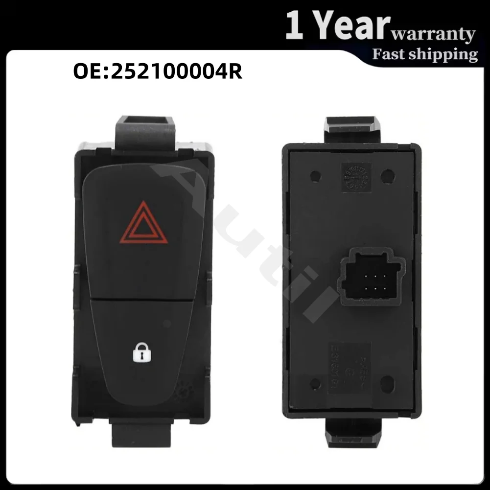 252100004R Hazard Warning Emergency Light Switch for Renault Megane 3 Scenic MK3 Fluence Grand Scenic 2005-2018 Dashboard Button