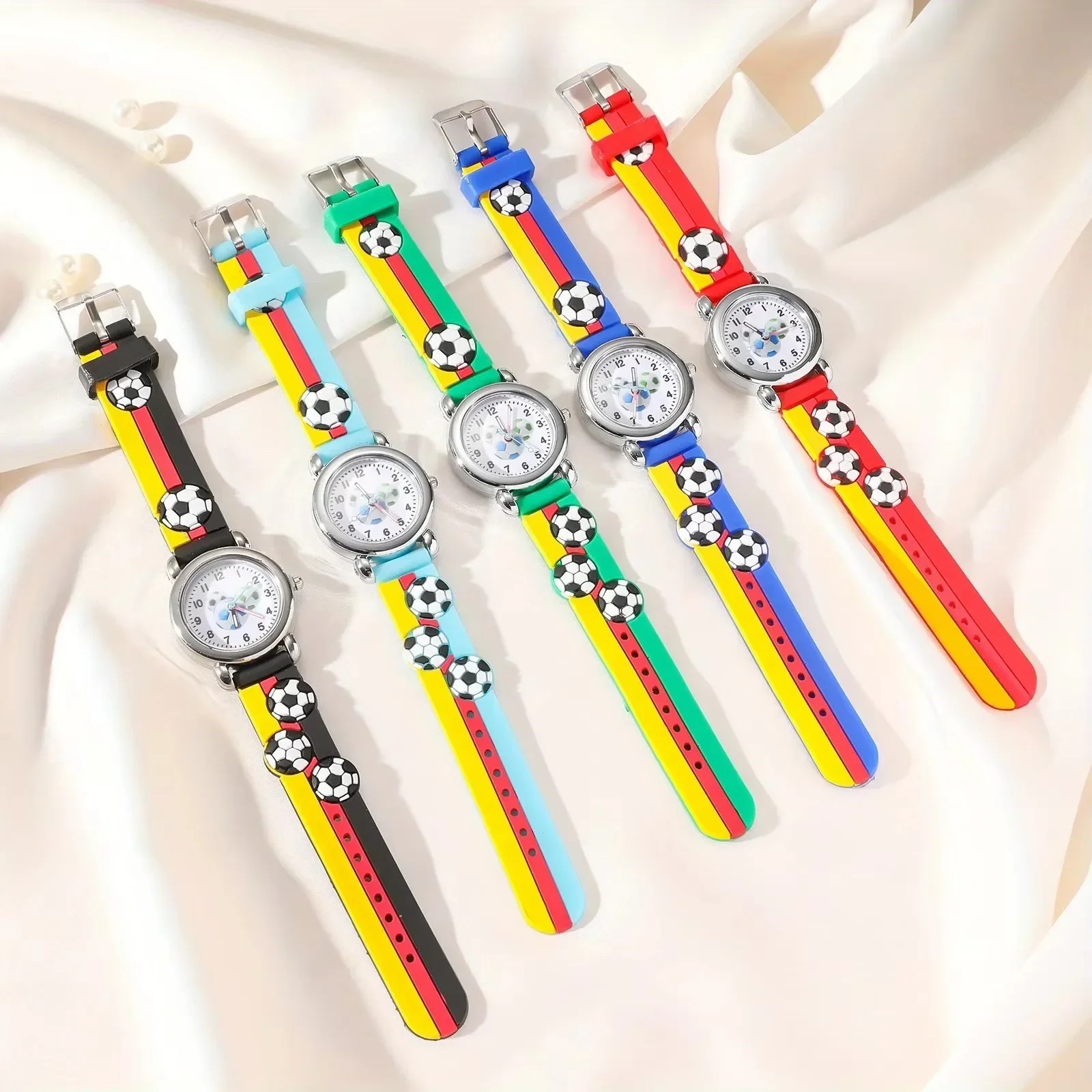 New Fashion Colorful Cartoon Football Student and Children's Watch Quartz Watch Electronic Watch