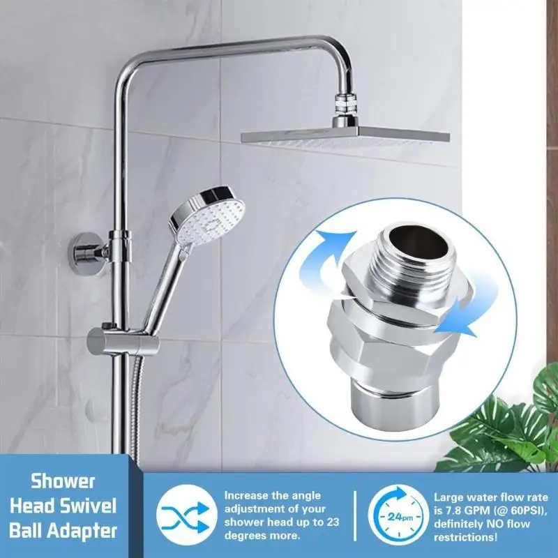 

Quickly Connects Shower Head Swivels Adapter 360 Full Rotation for Height Customizable Showers M4YD