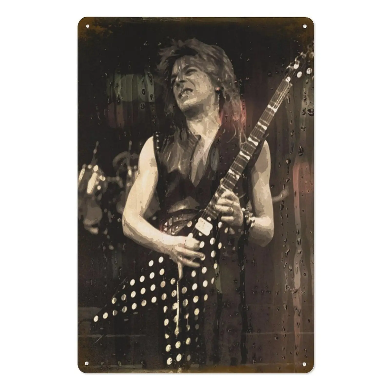 Randy Rhoads Metal Tin Sign Poster 8”×12” Painting Sign Funny Wall Vintage Art Decor Retro Plaque For Home Bar Pub Club Cafe Dec