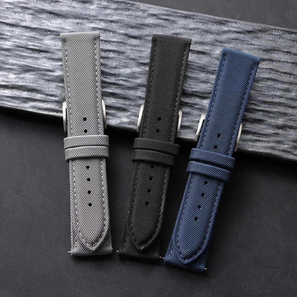 20mm 22mm Segeltuch-Nylon-Uhrenarmband für Omega, Seiko, Rolex Sportgürtel Schnellverschluss Universelles Zweiseitiges Nylon-Armband – Detail 7